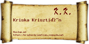 Kriska Krisztián névjegykártya